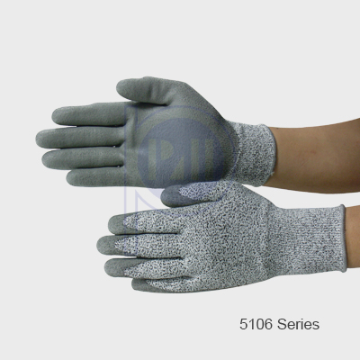 Grey PU Pam Coating Fit Glove